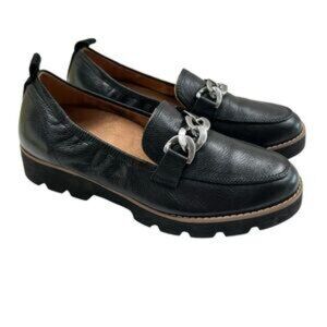 Vionic Cynthia Lug Sole Loafers Chain Detail Size 7